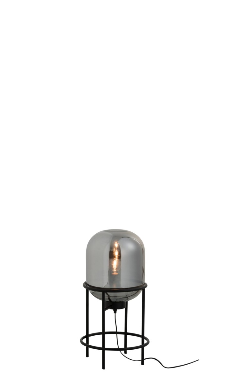 Lámpara de mesa retro negra de vidrio ahumado Jolipa Sasha - Imagen 3