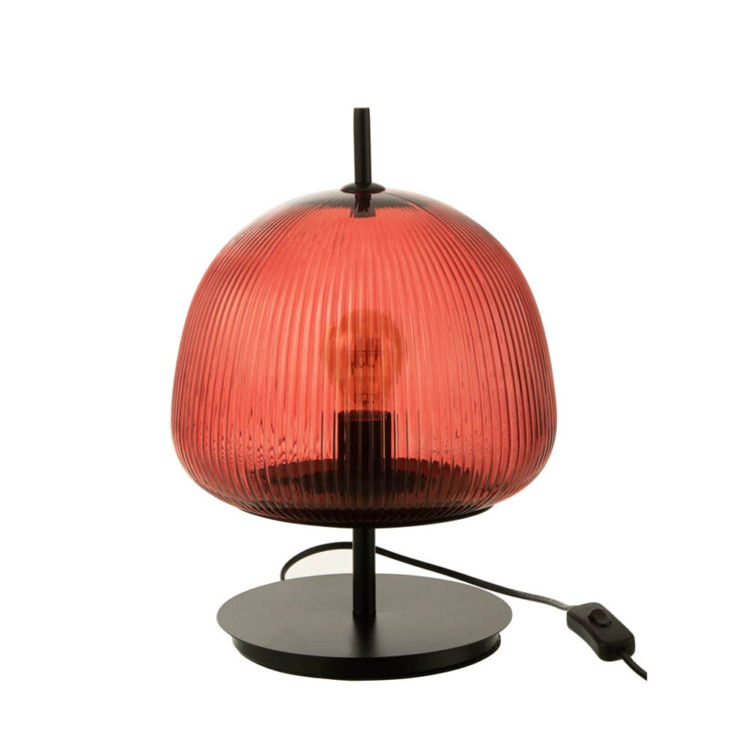 Lámpara de mesa retro roja de vidrio Jolipa Oasis - Imagen 2
