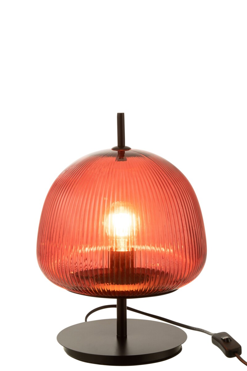 Lámpara de mesa retro roja de vidrio Jolipa Oasis - Imagen 3