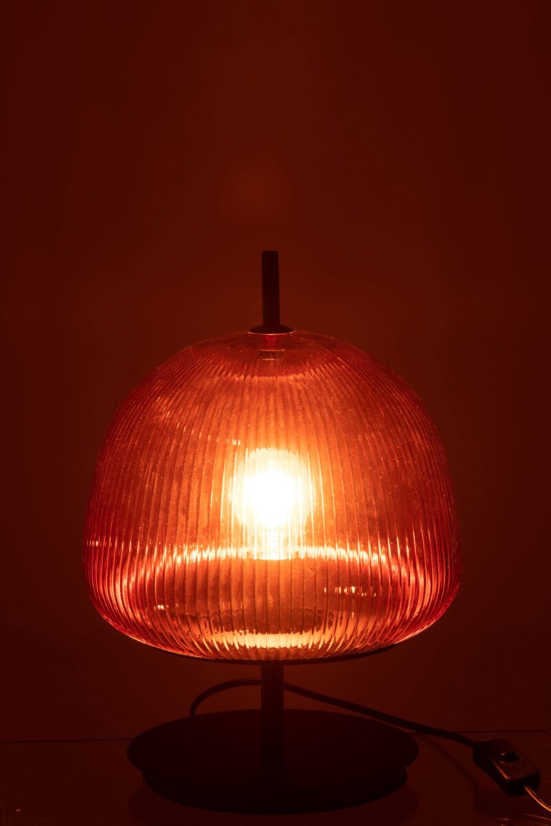 Lámpara de mesa retro roja de vidrio Jolipa Oasis - Imagen 4
