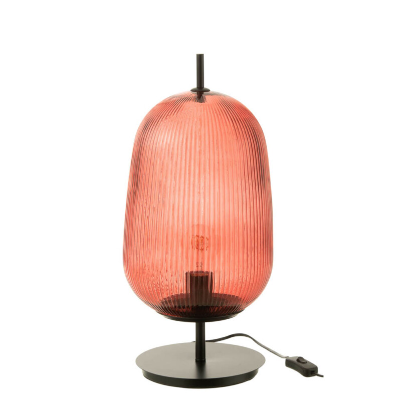 Lámpara de mesa retro roja de vidrio Jolipa Oasis - Imagen 2