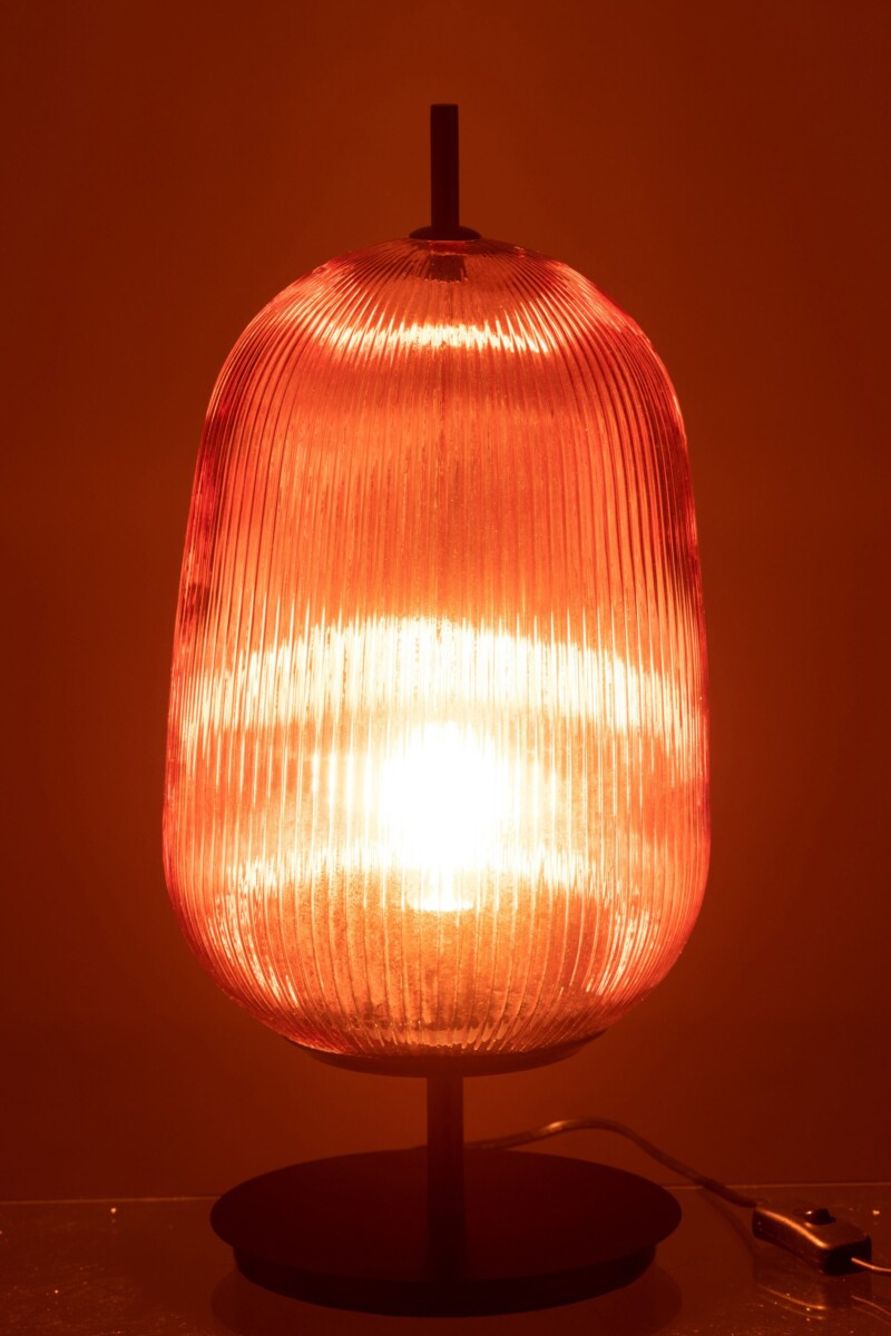 Lámpara de mesa retro roja de vidrio Jolipa Oasis - Imagen 4