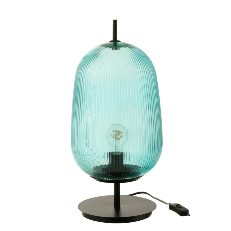 Lámpara de mesa retro turquesa de vidrio Jolipa Oasis - Imagen 2