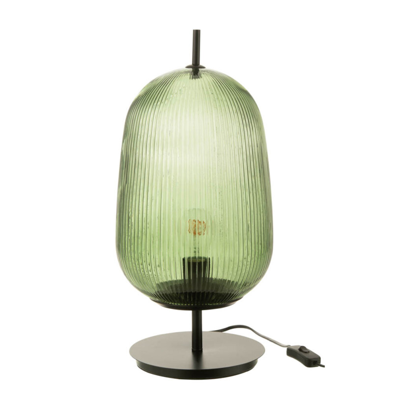 Lámpara de mesa retro verde de vidrio Jolipa Oasis - Imagen 2