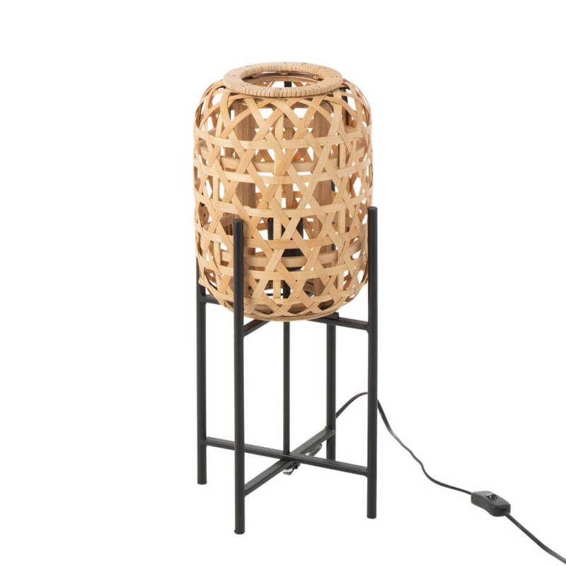 Lámpara de mesa rústica beige con negro Jolipa Mojo - Imagen 2