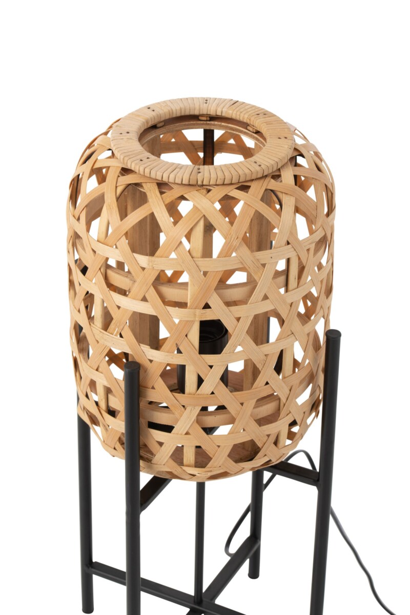 Lámpara de mesa rústica beige con negro Jolipa Mojo - Imagen 5
