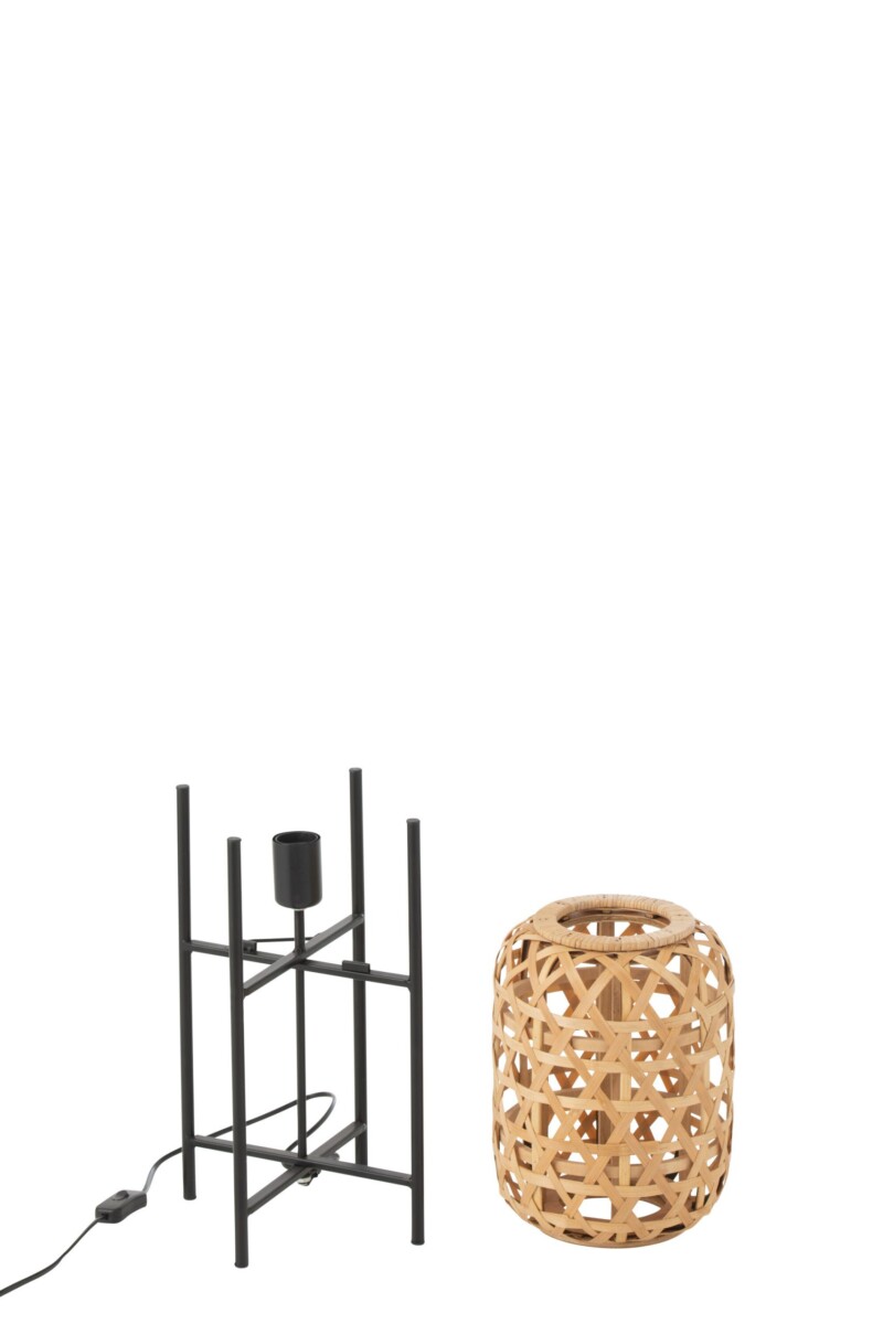Lámpara de mesa rústica beige con negro Jolipa Mojo - Imagen 6