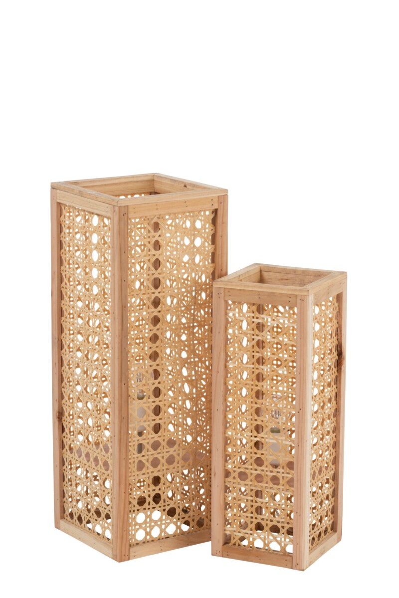 Lámpara de mesa rústica beige de madera Jolipa Ralfy - Imagen 6