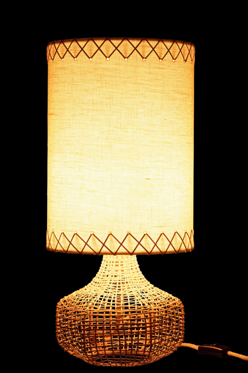 Lámpara de mesa rústica blanca con beige Jolipa Ibiza - Imagen 4