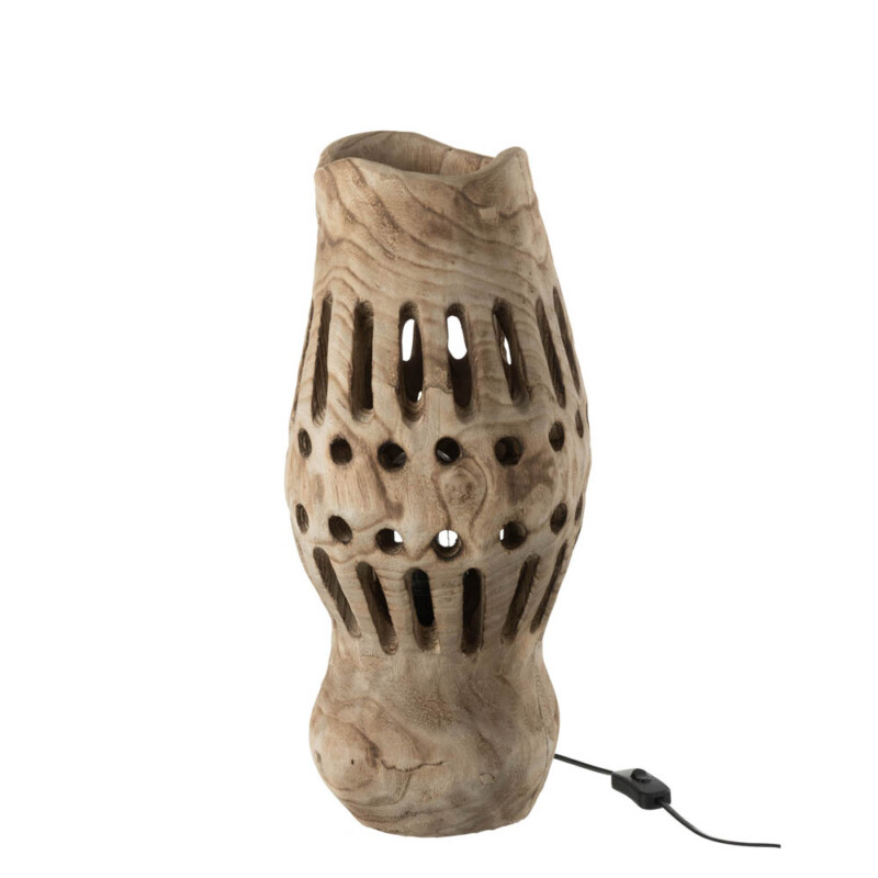 Lámpara de mesa rústica de madera beige Jolipa Valerie - Imagen 2