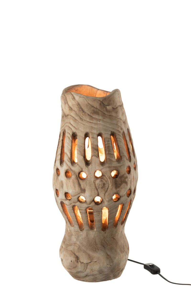 Lámpara de mesa rústica de madera beige Jolipa Valerie - Imagen 3