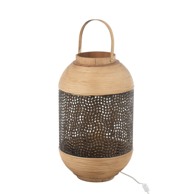 Lámpara de mesa rústica de madera estilo farol Jolipa Spirit - Imagen 2