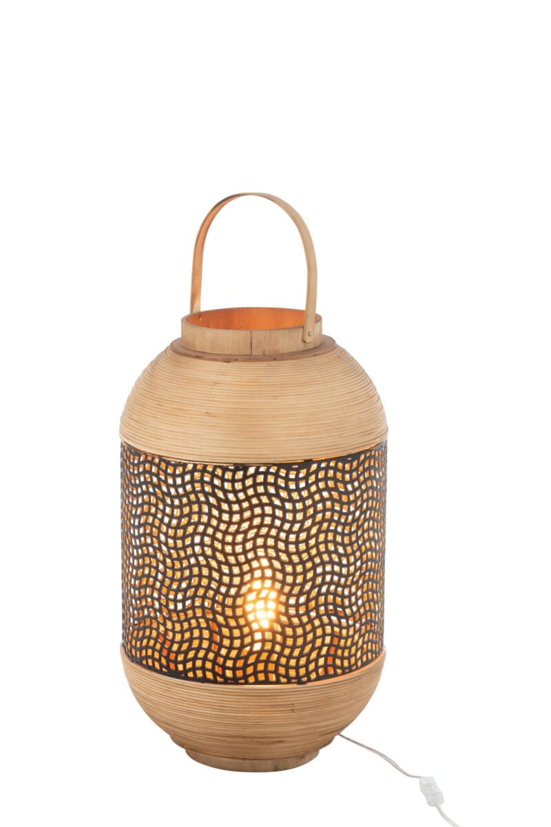 Lámpara de mesa rústica de madera estilo farol Jolipa Spirit - Imagen 3
