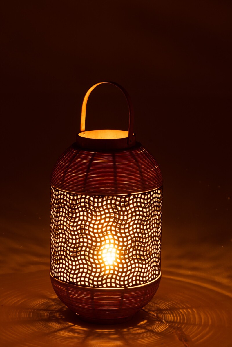 Lámpara de mesa rústica de madera estilo farol Jolipa Spirit - Imagen 4