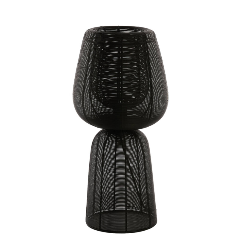 Lámpara de mesa rústica de metal negro de malla fina Light and Living Aboso - Imagen 2