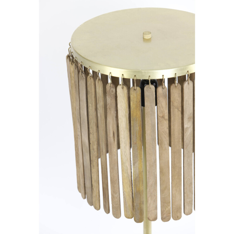 Lámpara de mesa rústica dorada con láminas de madera Light and Living Gularo - Imagen 3