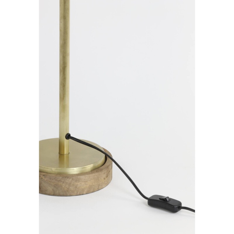Lámpara de mesa rústica dorada con láminas de madera Light and Living Gularo - Imagen 4