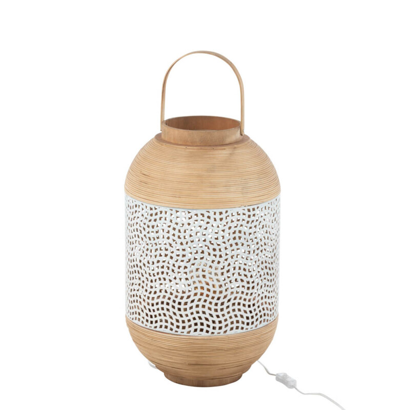 Lámpara de mesa rústica estilo farol blanco Jolipa Spirit - Imagen 2