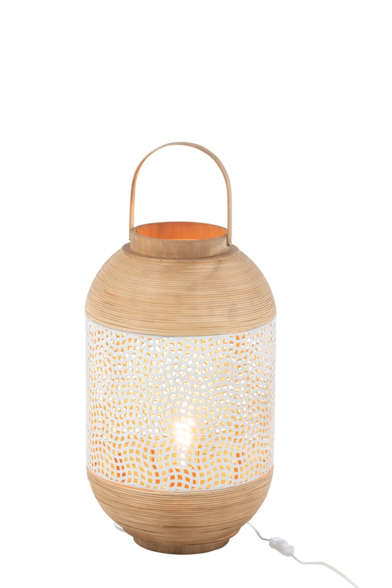 Lámpara de mesa rústica estilo farol blanco Jolipa Spirit - Imagen 3