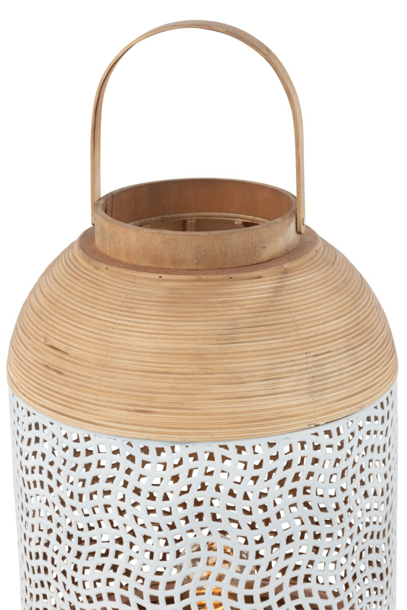 Lámpara de mesa rústica estilo farol blanco Jolipa Spirit - Imagen 5