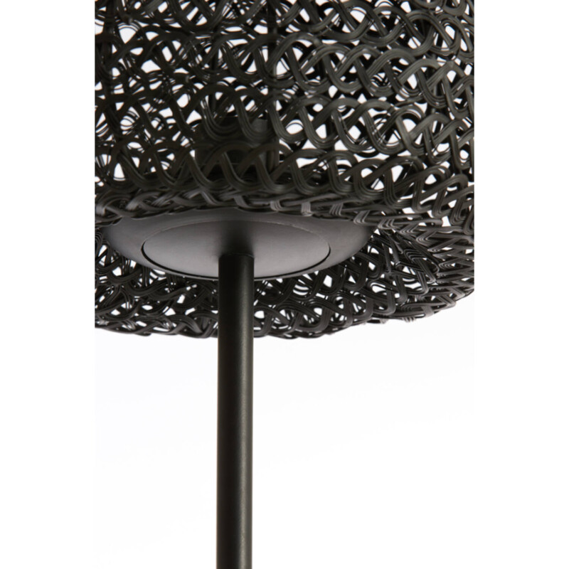 Lámpara de mesa rústica negra con pantalla trenzada Light and Living Finou - Imagen 5