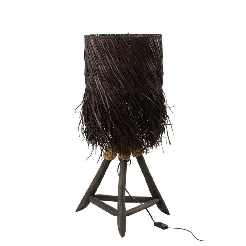 Lámpara de mesa rústica negra de mimbre Jolipa Arthur - Imagen 2