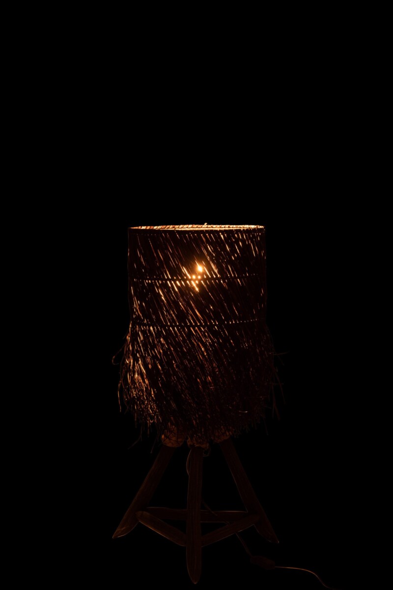 Lámpara de mesa rústica negra de mimbre Jolipa Arthur - Imagen 4