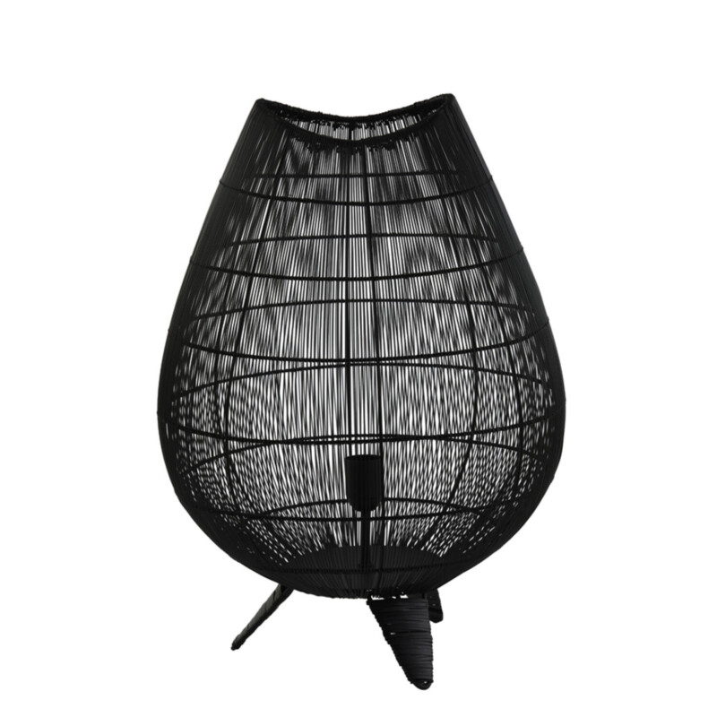 Lámpara de mesa rústica negra en forma de cesta Light and Living Yumi - Imagen 2