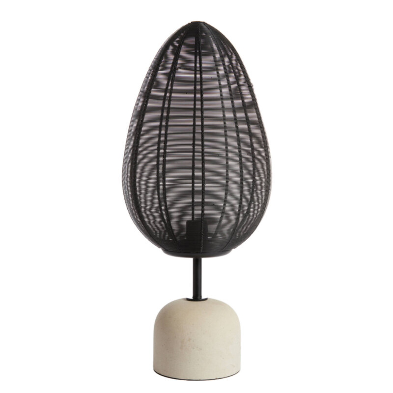Lámpara de mesa rústica negra y beige Light and Living Joley - Imagen 2