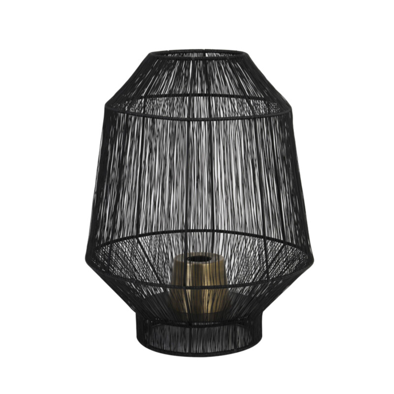 Lámpara de mesa rústica negra y dorada Light and Living Vitora - Imagen 2