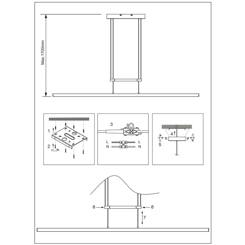 Lámpara colgante de diseño moderno alargada de acero Steinhauer Profilo - Imagen 5