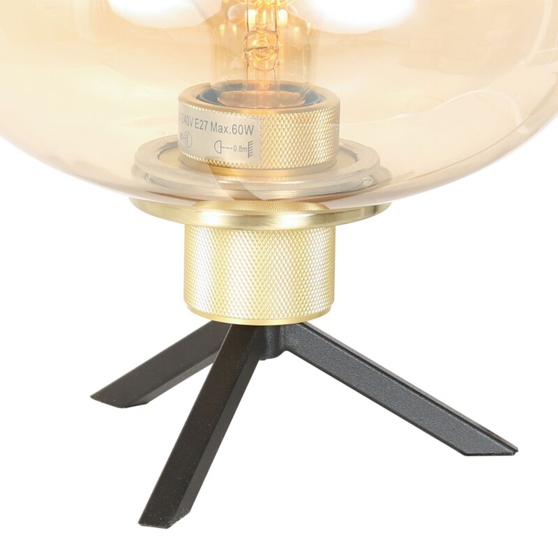 Lámpara de mesa moderna de vidrio ámbar Steinhauer Reflexion - Imagen 3
