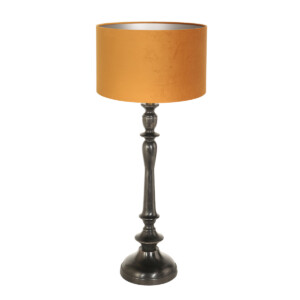lampara-de-mesa-vintage-naranja-con-pie-negro-steinhauer-bois-negroantiguo-y-dorado-3768zw