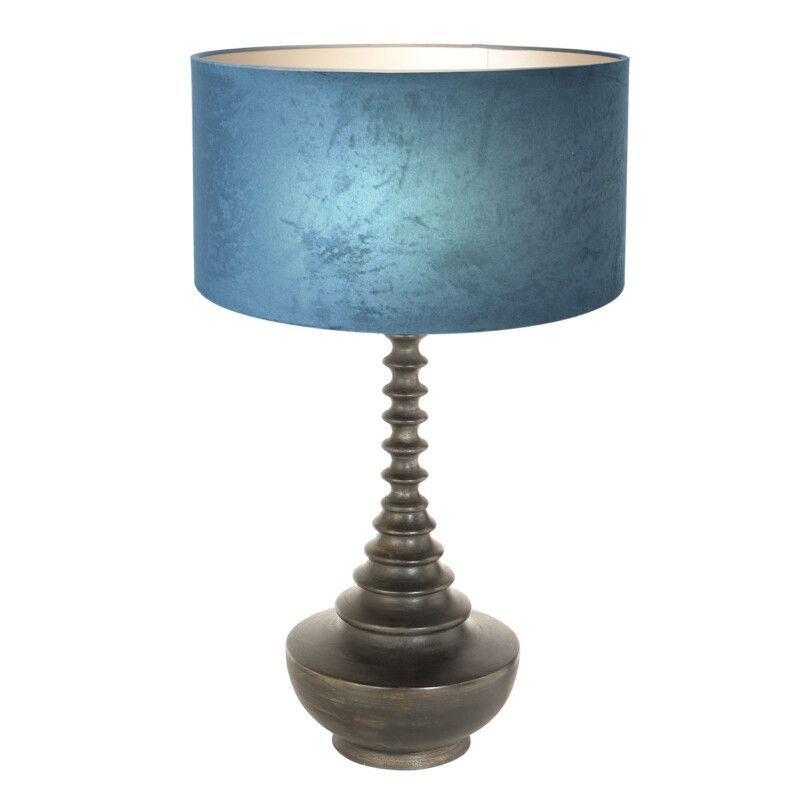 Lámpara de mesa vintage negra con pantalla azul Steinhauer Bois negroantiguo y azul - Imagen 2