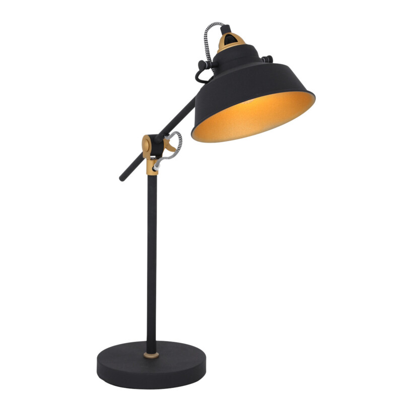 Lámpara de mesa de metal negro industrial Mexlite Nove - Imagen 2