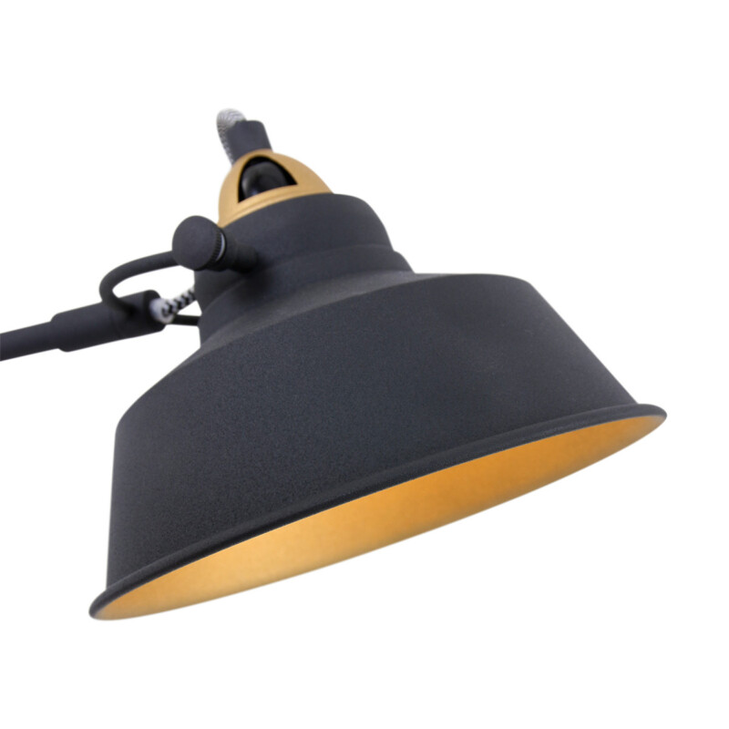 Lámpara de mesa de metal negro industrial Mexlite Nove - Imagen 4