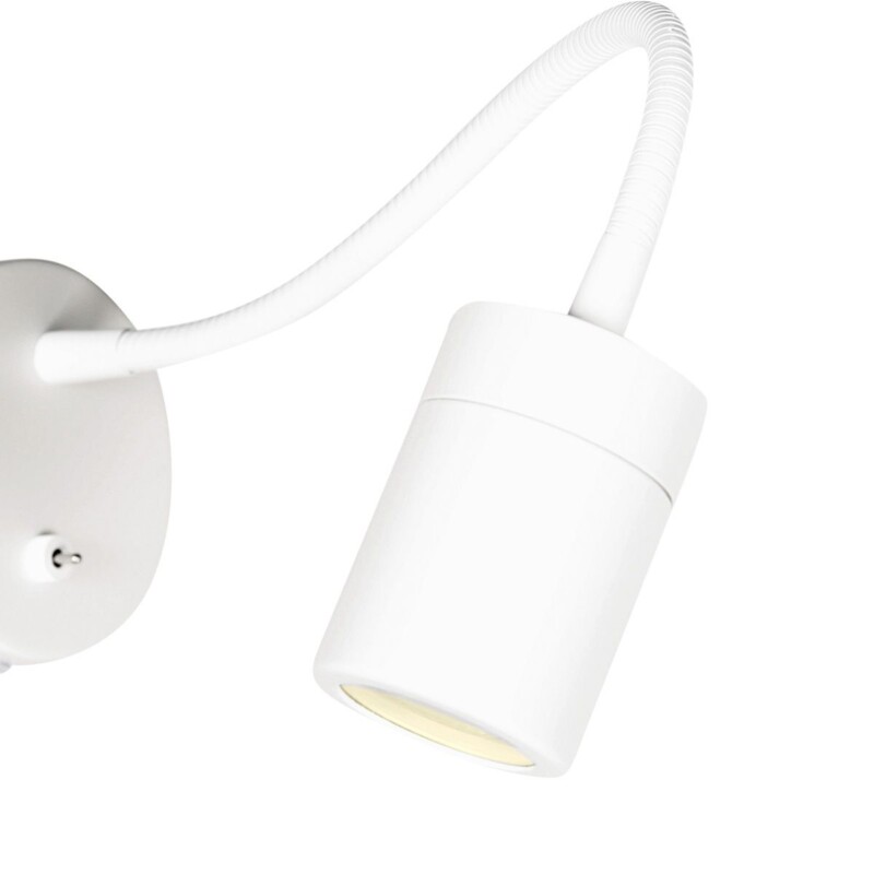 Aplique de pared blanca de metal con brazo flexible Mexlite Upround - Imagen 13