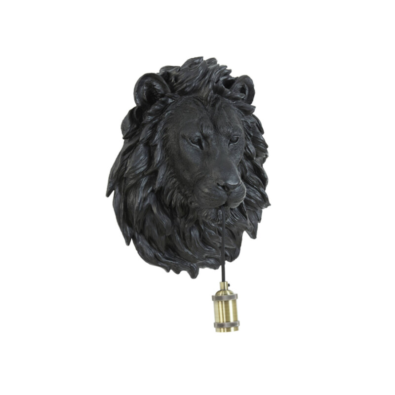 Lámpara de pared africana negra con cabeza de león Light and Living Lion - Imagen 2