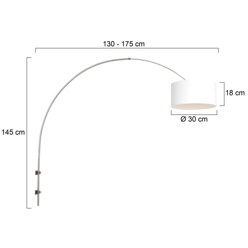 Lámpara de pared/ arco  Steinhauer Sparkled light acero y blanco - Imagen 6