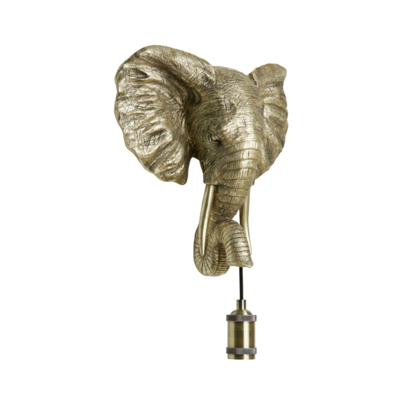 Lámpara de pared clásica dorada con forma de elefante Light and Living Elephant - Imagen 2