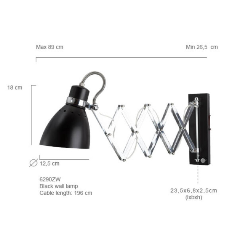 Lámpara colgante industrial de metal negro con brazo articulado Steinhauer Spring - Imagen 7