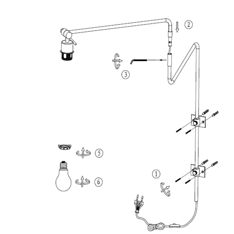 Lámpara de pared LED Anne Light & Home Linstrøm negro - Imagen 9