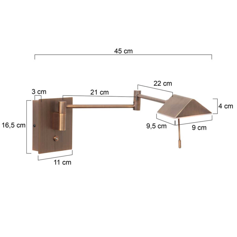 Lámpara de pared LED Steinhauer Retina bronce - Imagen 7