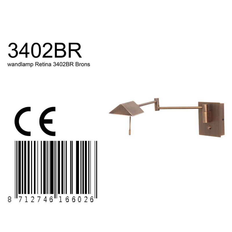 Lámpara de pared LED Steinhauer Retina bronce - Imagen 8