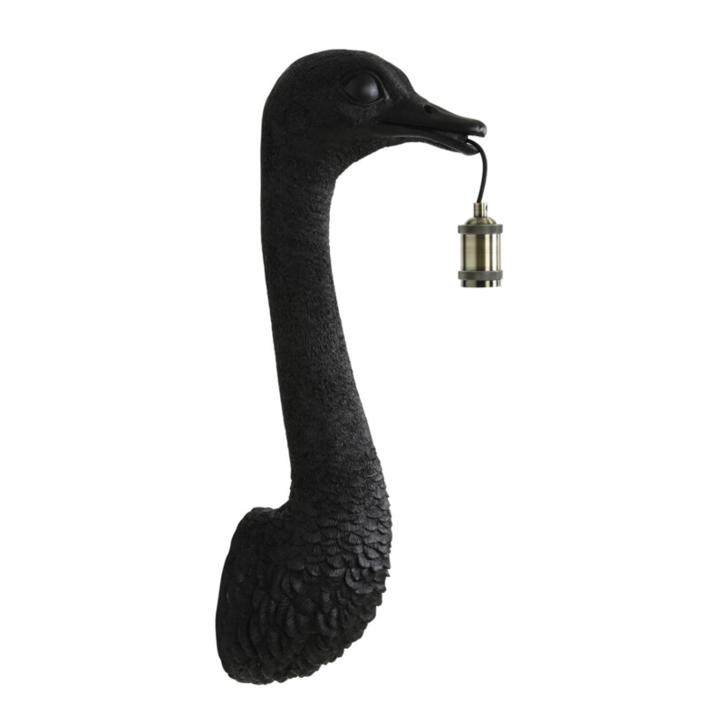 Lámpara de pared moderna negra con diseño de avestruz Light and Living Ostrich - Imagen 2