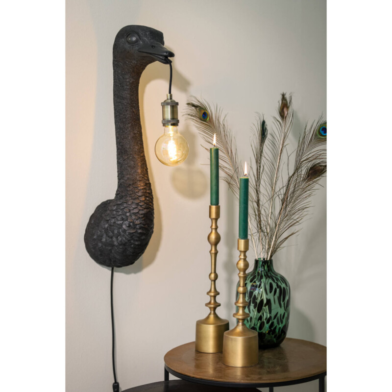 Lámpara de pared moderna negra con diseño de avestruz Light and Living Ostrich - Imagen 3