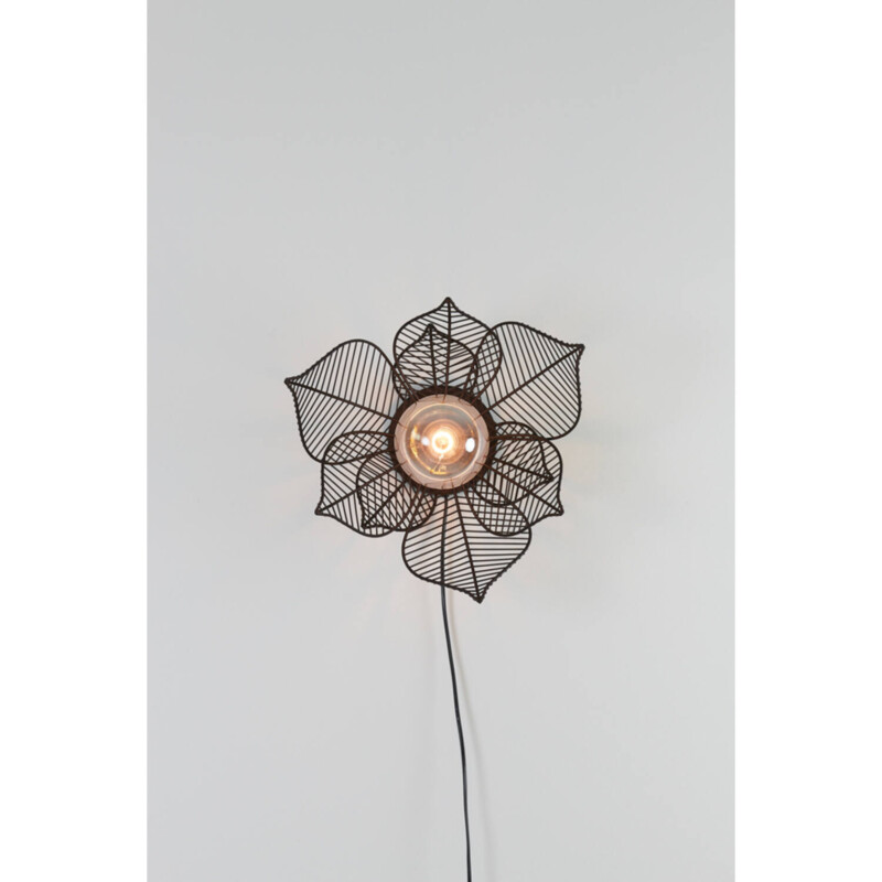 Lámpara de pared rústica negra con diseño de flor Light and Living Pavas - Imagen 6