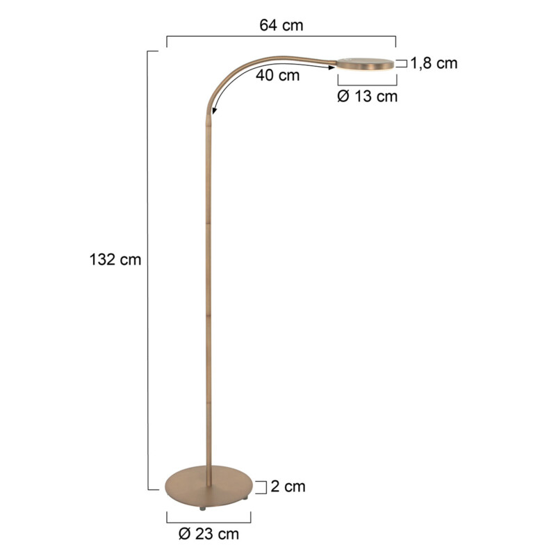 Lámpara de pie clásica ajustable de bronce Mexlite Platu - Imagen 7
