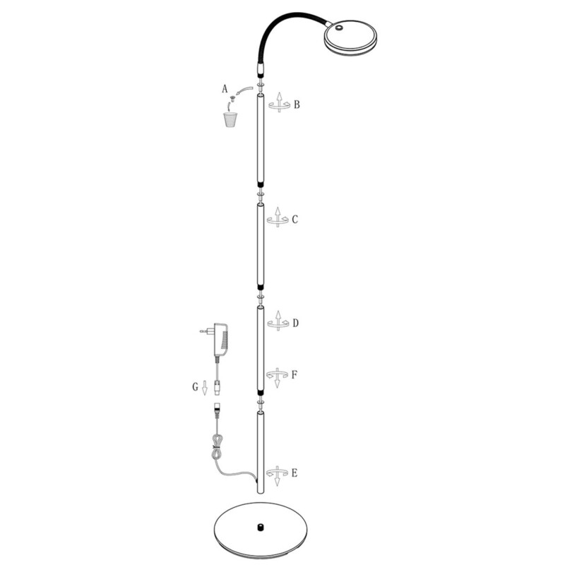 Lámpara de pie clásica ajustable de bronce Mexlite Platu - Imagen 9