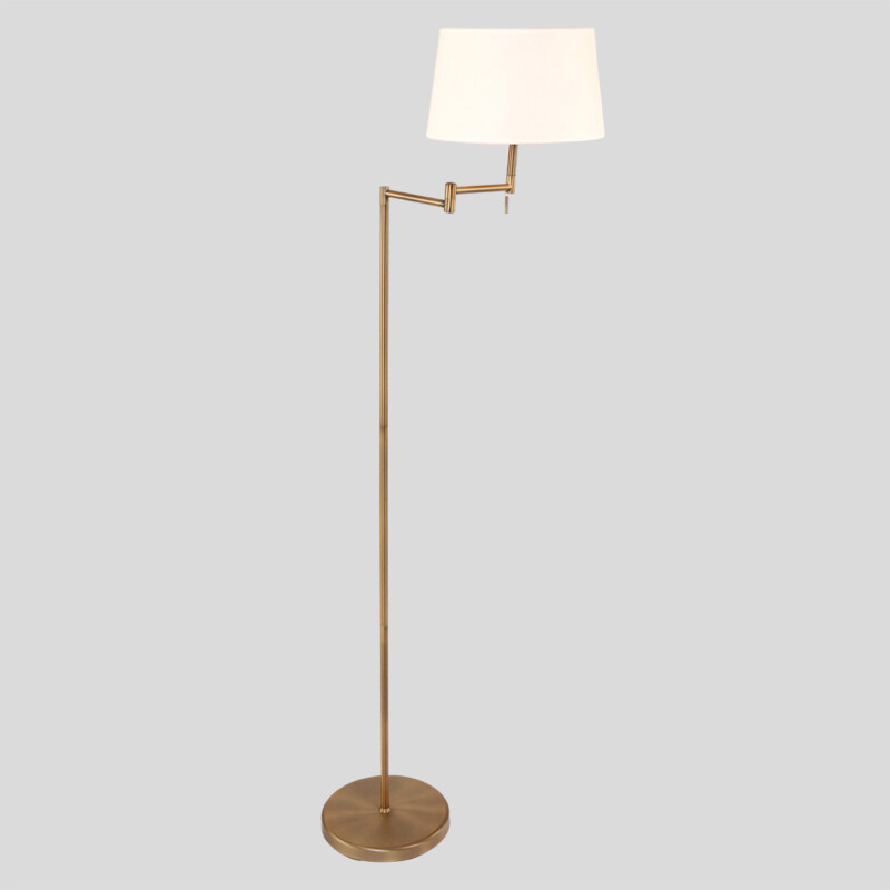 Lámpara de pie clásica de bronce con pantalla de lino Mexlite Bella - Imagen 15